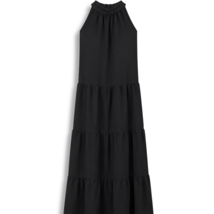 Vestido Preto com Amarração Atras