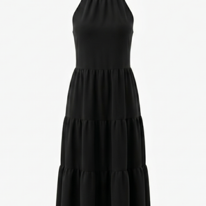 Vestido Preto com Amarração Atras